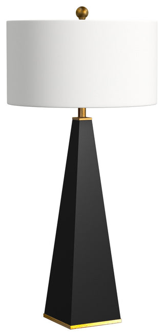 Modern Glam Resin Table Lamp Glossy Black Finish