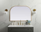Metal Frame Arch Mirror 42X30 Inch, Brass