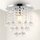 Lillibet 9.88" 1-Light Transitional Iron LED Semi Flush Mount, Chrome/Clear