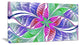 Flower like Fractal Stained Glass, Oversized Abstract Canvas Art Print, 60x28