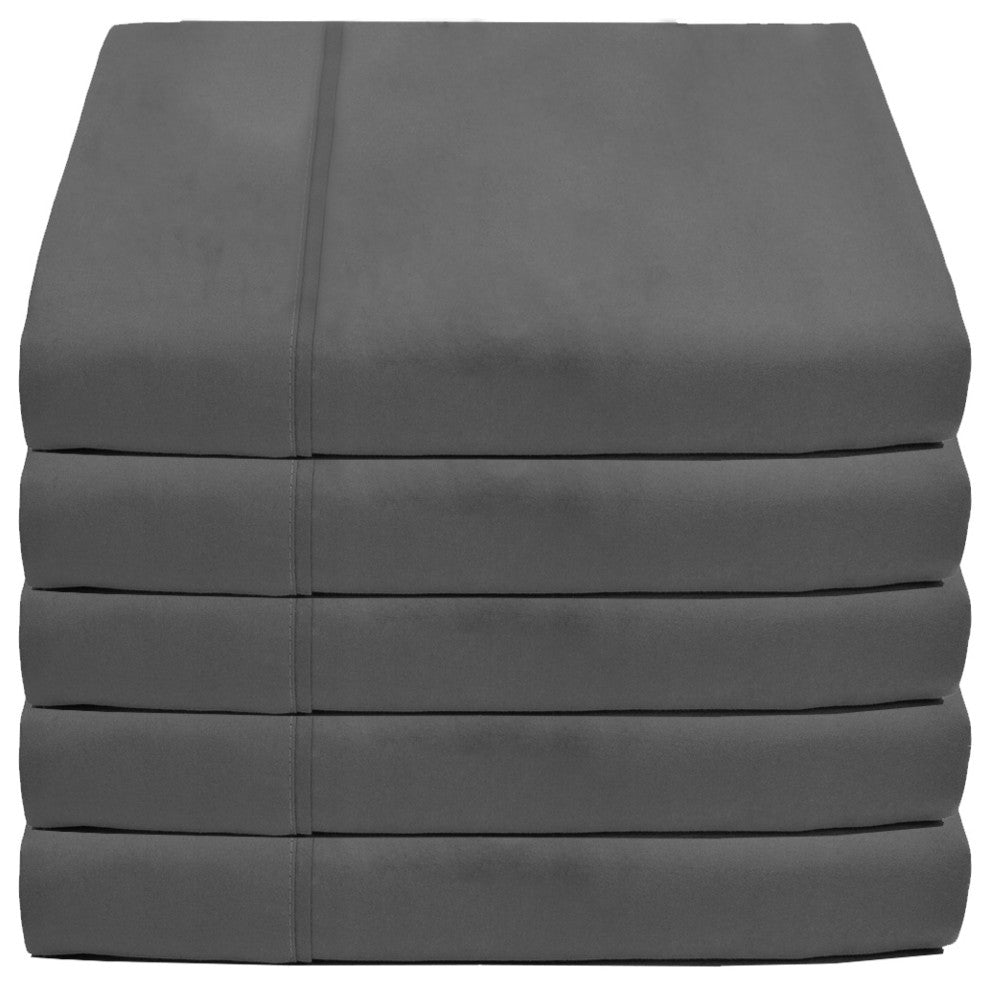 Bare Home Flat Top Sheets - Multi-Pack, Gray, King, Set of 5