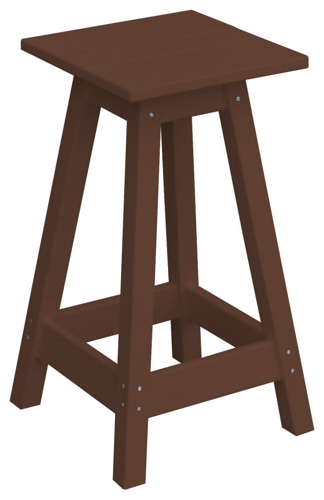 Poly Lumber Bar Stool, Tudor Brown, Counter Height, Square