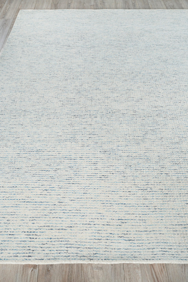 Key West Handmade Hand-Tufted Wool Blue/Ivory Area Rug, 10'x14'