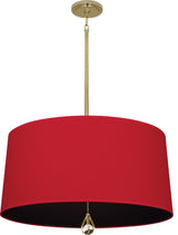 Williamsburg Custis Pendant, Richmond Red/Blacksmith Black, Modern Brass