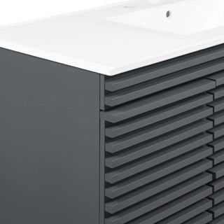 Render 48" Wall-Mount Bathroom Vanity, Gray White