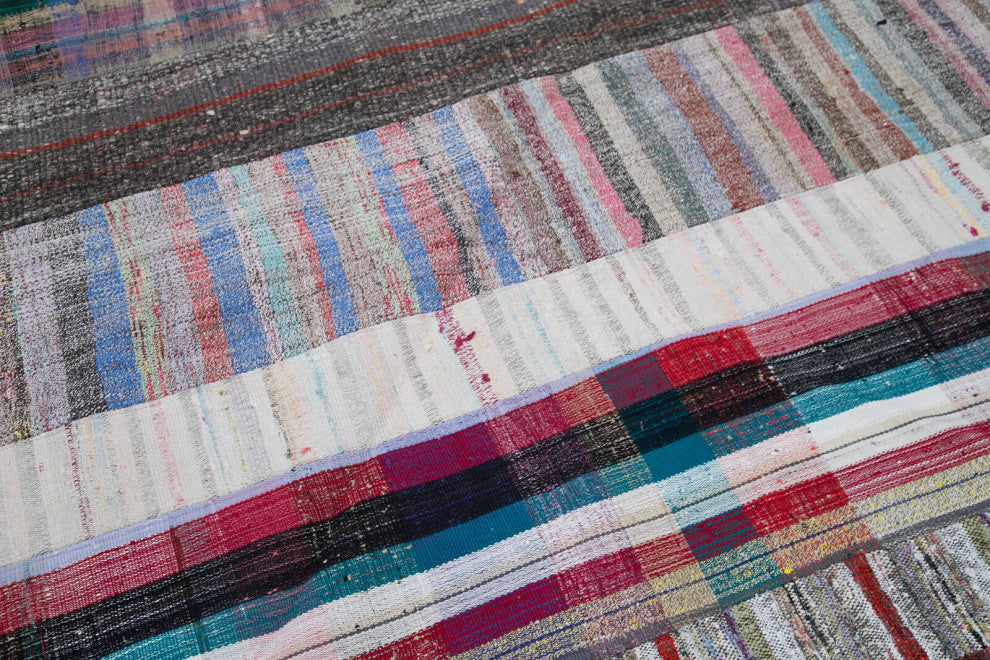 Rug N Carpet - Handmade Turkish 6' 8'' x 9' 10'' Vintage Patchwork Kilim Rug