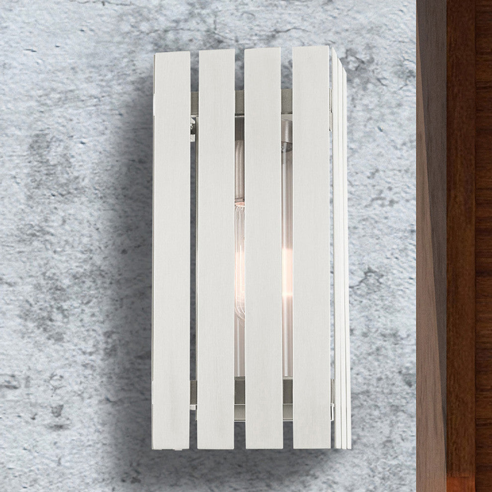 Livex Lighting Greenwich 1 Light Brushed Nickel Medium Outdoor Wall Lantern