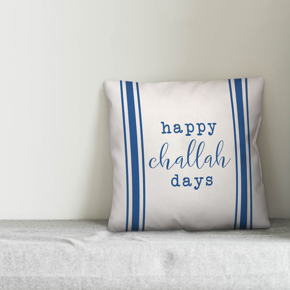 Happy Challah Days 16"x16" Throw Pillow Cover