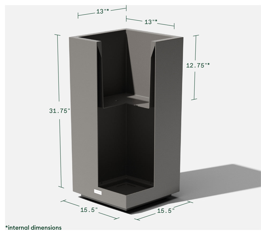 Veradek Block Series Pedestal Planter, Grey, Tall