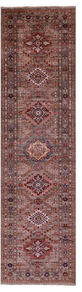 2' 7" X 10' 0" Runner Super Kazak Handmade Rug Q9817