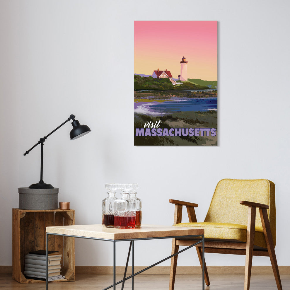"Bicoastal Beauty" Frameless Floating Tempered Glass Panel Wall Art Set of 2