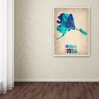 'Alaska Watercolor Map' Canvas Art by Naxart