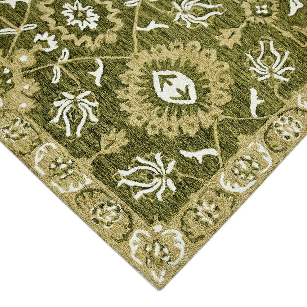 Romania Newburg Area Rug, Green, 8'' x 10'', Floral