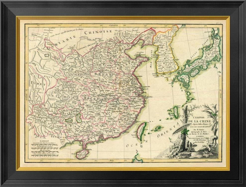 "China, 1791" Framed Canvas Giclee by Rigobert Bonne, 26"x20"