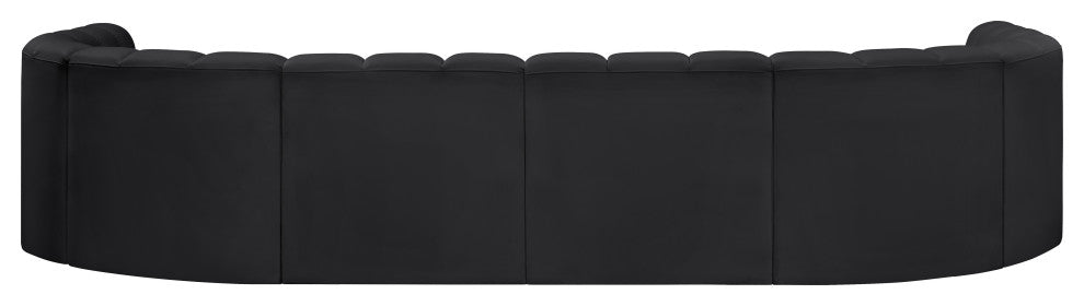Arc Vegan Leather Upholstered 10-Pc. U-Shaped Modular Sectional, Black
