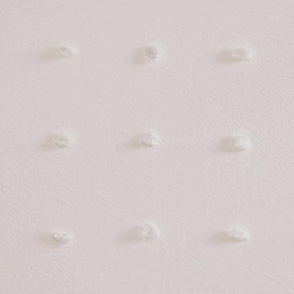 Urban Habitat Brooklyn Cotton Jacquard Pom-Pom Shower Curtain, Ivory