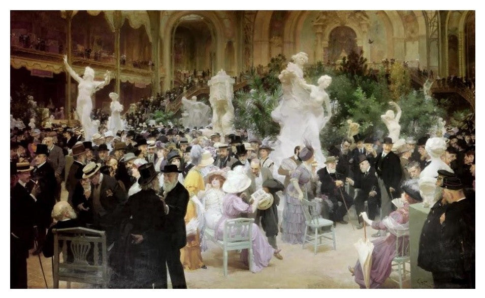 "Friday at the French Artists Salon, 1911" Paper Art, 24"x15"