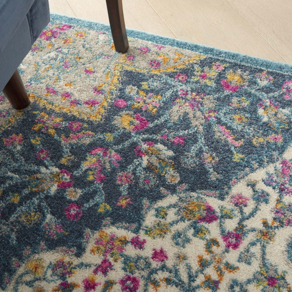 5' X 7' Teal Blue Power Loom Area Rug