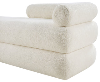 Kennedy Upholstered Bench, Cream, Teddy Fabric