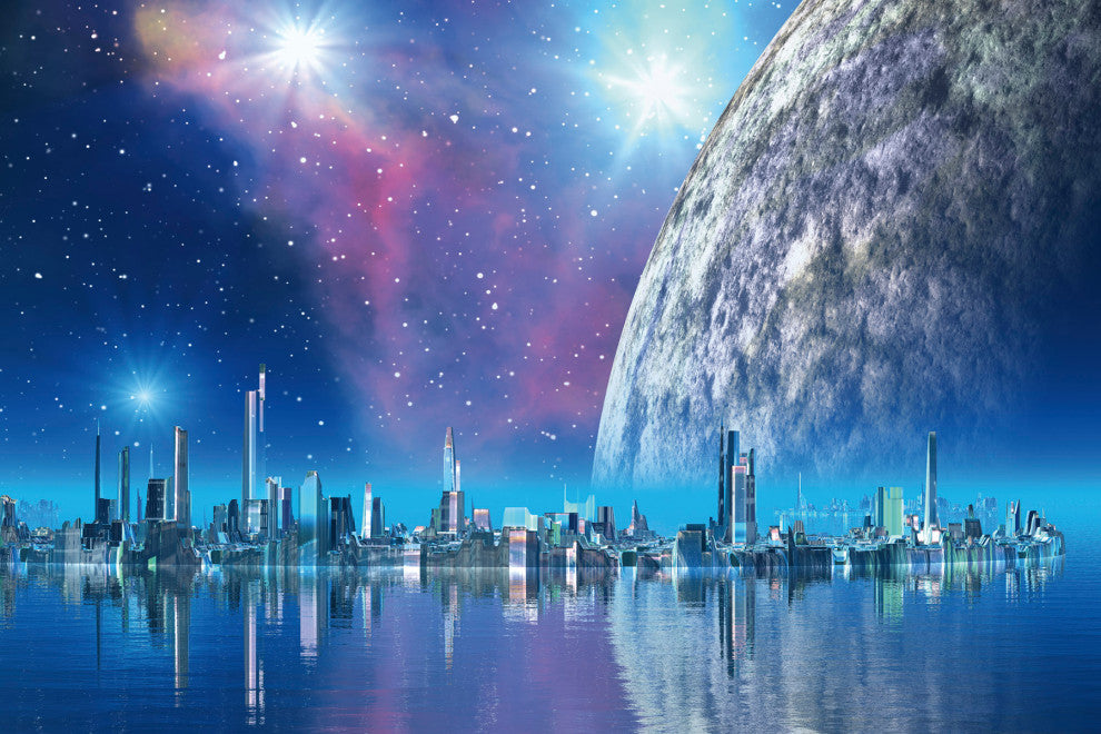 Futuristic City Wall Mural