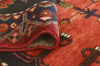 Fine Vintage Distressed Sanaz Red/Charcoal Runner, 3'4 x 9'8