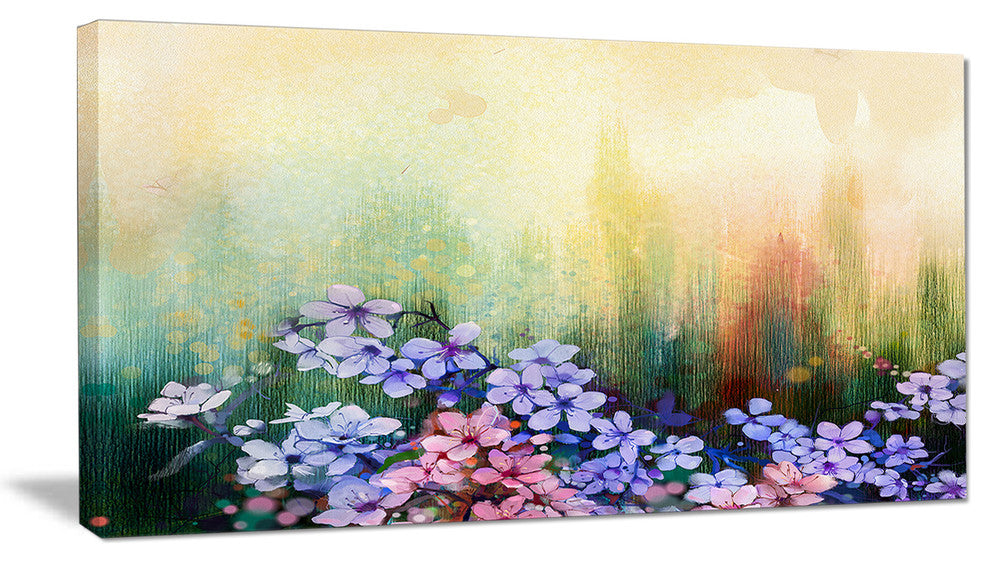 Pink Sakura Flowers in Soft Color, Floral Canvas Art Print, 32"x16"