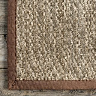Nuloom Jute and Sisal Elijah Seagrass With Border Area Rug, Brown 5'x8'