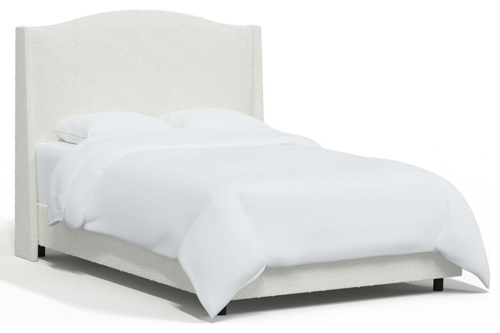 Camelback Wingback Bed, Milano Snow, Queen