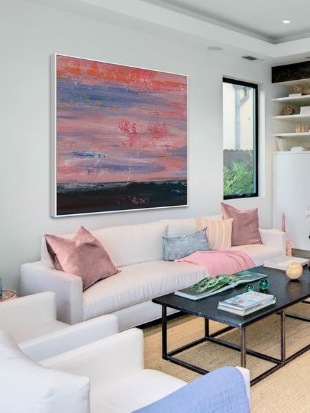"Vanished" Floater Framed Painting Print on Canvas, 40"x40"
