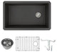 Radius Granite 31-in Undermount Kitchen Sink Kit in Black