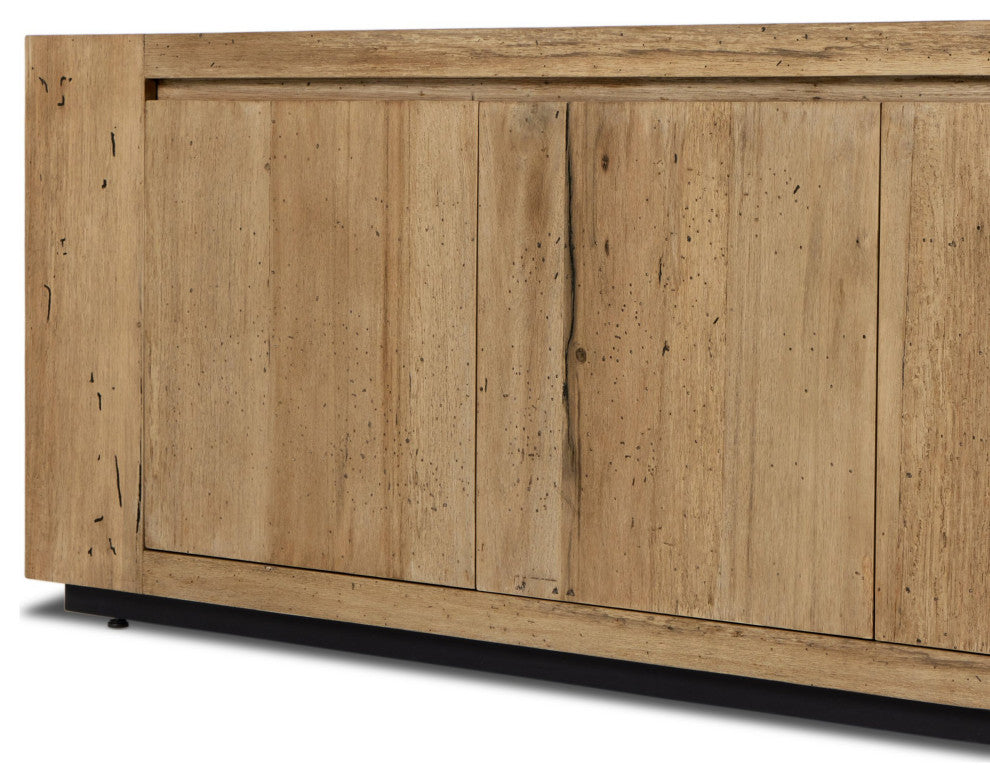 Abaso Media Console Rustic Wormwood Oak