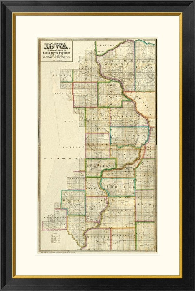 "Iowa, 1838" Framed Digital Print by L. Judson, 27x40"