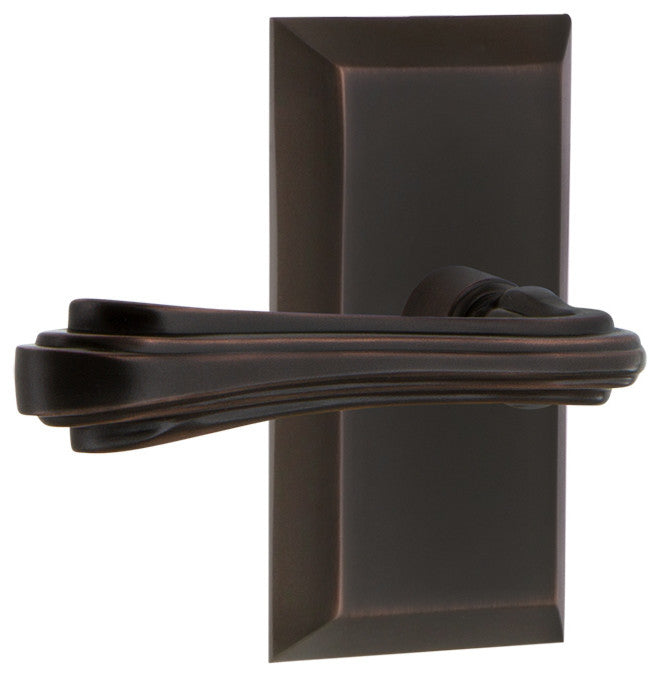 Studio Plate With Fleur Lever, Timeless Bronze, Double Dummy, Non-Handed