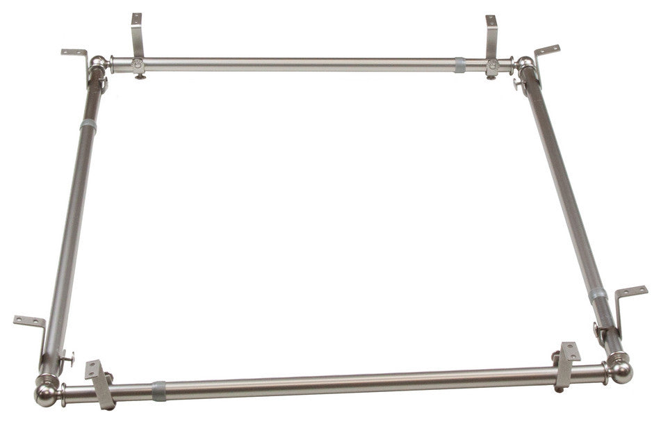 Andre Multi Angle Ceiling Rod 66-120 inch, Satin Nickel, Four Sided