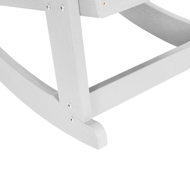 Savannah All-Weather Poly Resin Wood Adirondack Rocking Chair, White