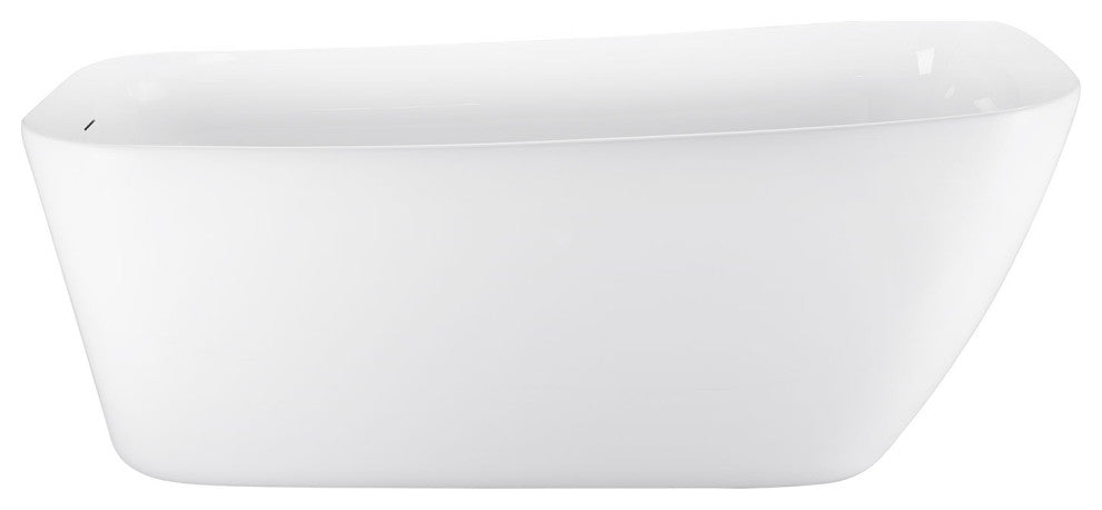 59" Acrylic Single Slipper Flatbottom Non-Whirlpool Bathtub, White