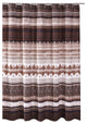 Benzara BM293447 Shower Curtain, Coffee Brown Striped Printing, Button Holes