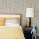 Branch Flower Peel and Stick Vinyl Wallpaper, Warm Gray/Yellow, 24"w X 108"h