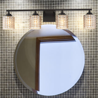 4-Light Dimmable Matte Black Vanity Light