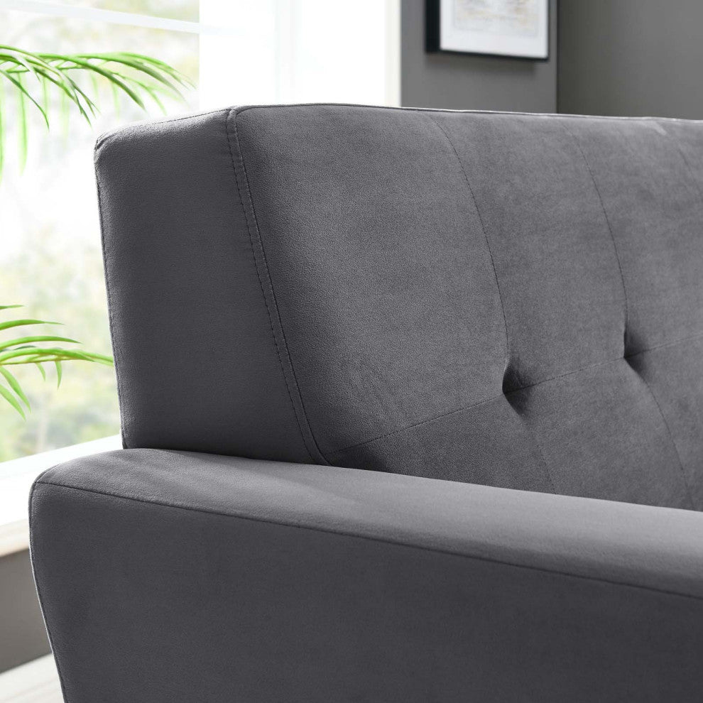 Armchair Accent Chair, Gray, Velvet, Modern, Mid Century Hotel Lounge Cafe