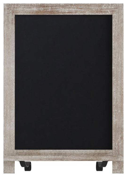 Canterbury Magnetic Chalkboard WithMetal Scrolled Legs, Hang or Countertop Board, 12" X 17" - Weathered Brown