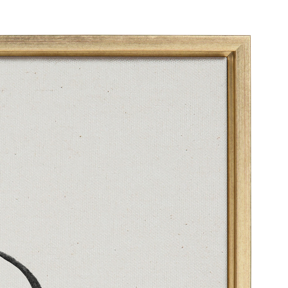 Sylvie Circles Framed Textured Canvas Set by Teju Reval, Gold 2 Piece 23x33