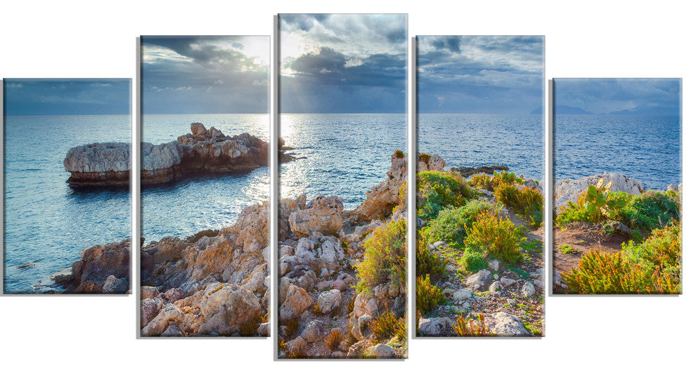 "Piscina di Venere Reserve" Landscape Canvas Photo Print, 5 Panels, 60"x32"