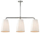 Malden, 3 Light, Island, Polished Nickel Finish, White Fabric