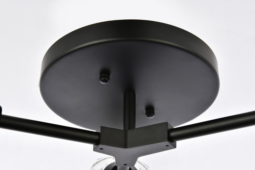 3 Light Flush Mount, Black