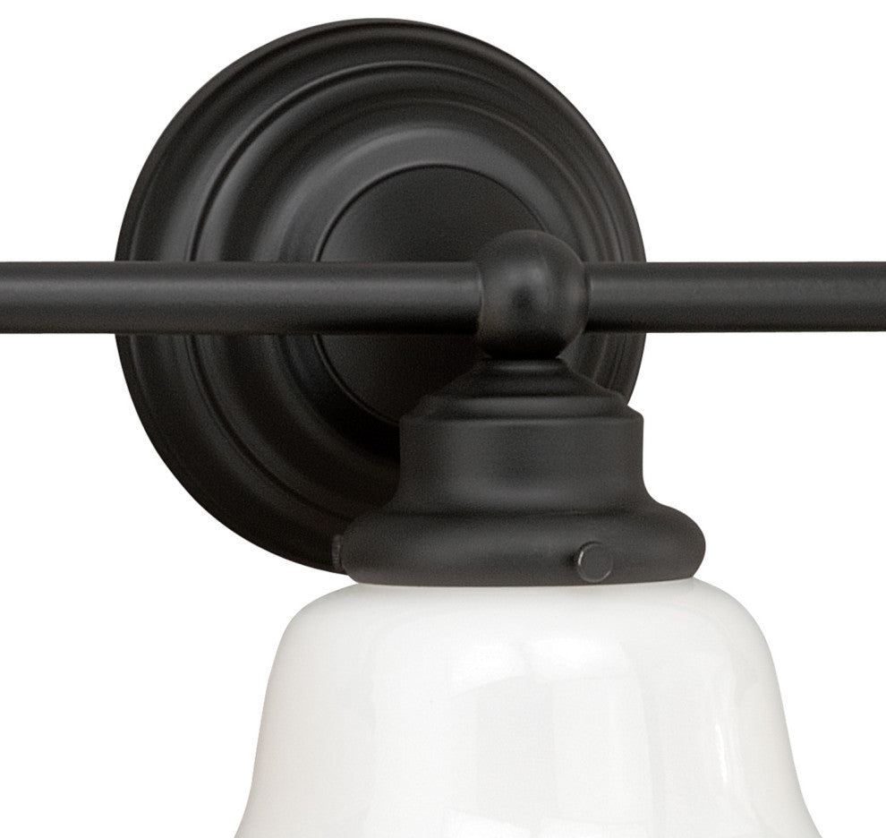 Huntley 3L Vanity Milk Glass Oil Rubbed Bronze