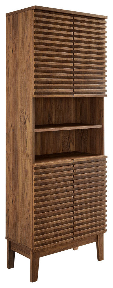 Render Tall Bathroom Storage Cabinet, Walnut
