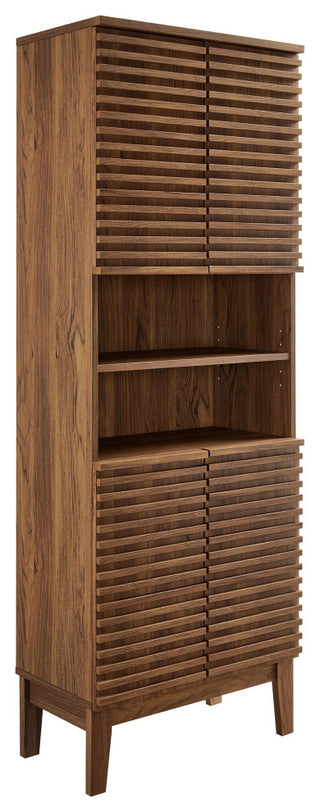 Render Tall Bathroom Storage Cabinet, Walnut