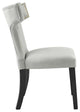 Curve Performance Velvet Dining Chairs, Set of 2, Light Gray