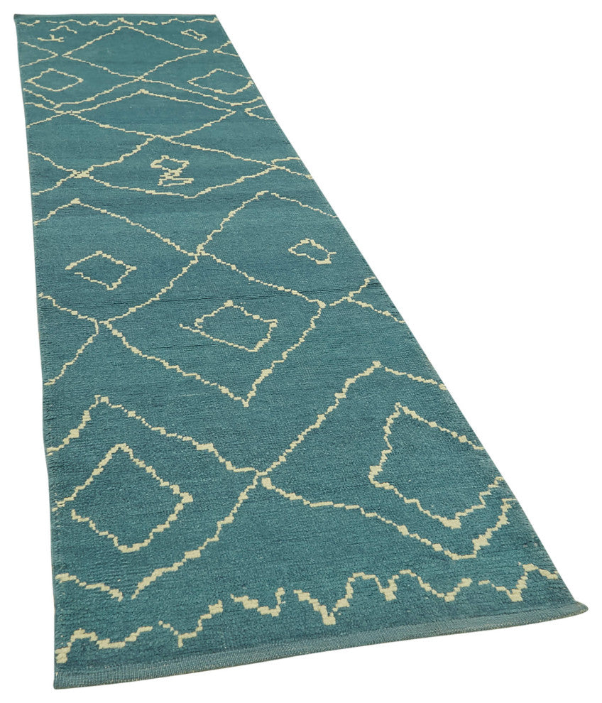 Rug N Carpet - Handmade One-of-a-Kind 3' 1" x 12' 4" Moroccan Runner Rug
